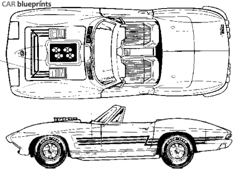 1963 Chevrolet Corvette C2 Cabriolet blueprint