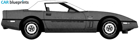 1986 Chevrolet Corvette Convertible Cabriolet blueprint