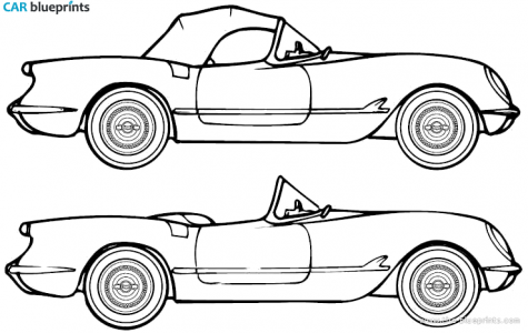 1953 Chevrolet Corvette Roadster blueprint