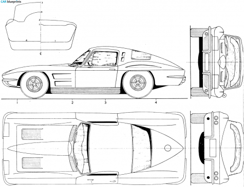 1964 Chevrolet Corvette C2 Stingray Coupe blueprint