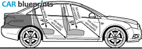 2009 Chevrolet Cruze 18 LT Sedan blueprint