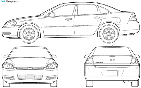 2006 Chevrolet Impala LT Sedan blueprint