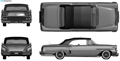 1958 Chevrolet Impala Convertible Cabriolet blueprint