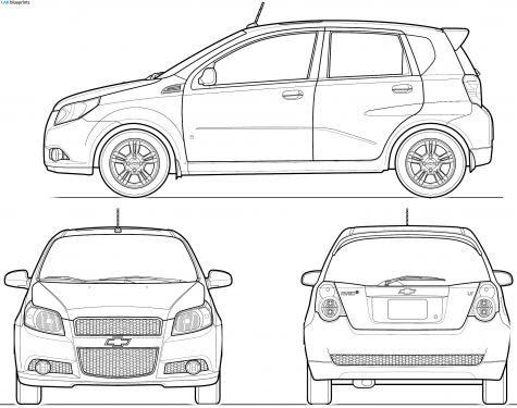 2009 Chevrolet Aveo 5-door Hatchback blueprint