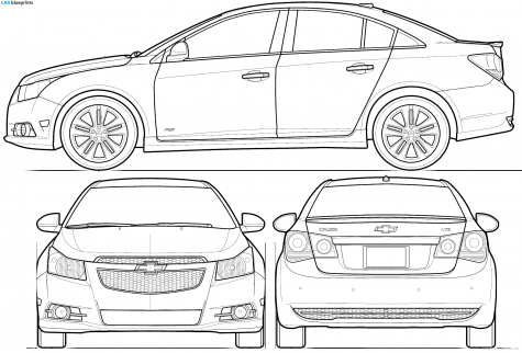 2010 Chevrolet KR Cruze RS Sedan blueprint