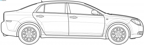 2008 Chevrolet Malibu Sedan blueprint