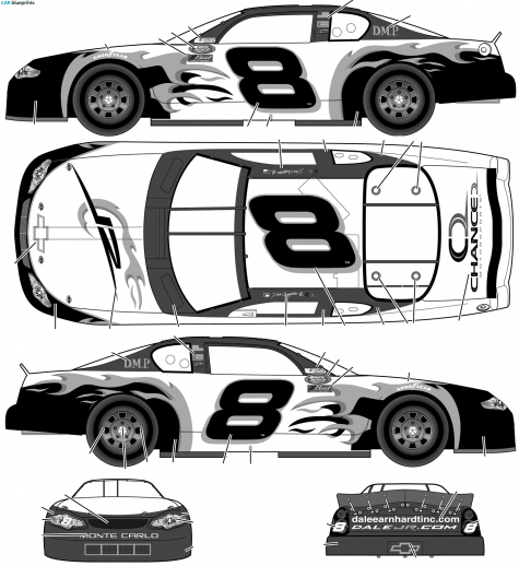 2003 Chevrolet Monte Carlo No 8 Dale Earnhardt Jr Chance 2 Motorsport DMP Coupe blueprint