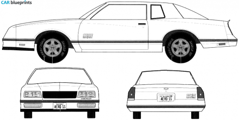 1987 Chevrolet Monte Carlo SS Aeroback Coupe blueprint