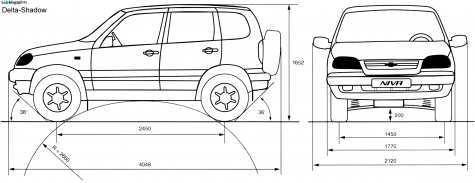 2002 Chevrolet Niva SUV blueprint