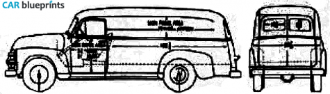 1954 Chevrolet Panel Delivery 3805 Van blueprint