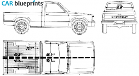 1990 Chevrolet S-10 Short Bed Pick-up blueprint