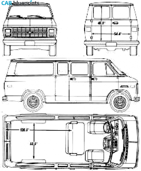 1990 Chevrolet Sportvan 118 Van blueprint