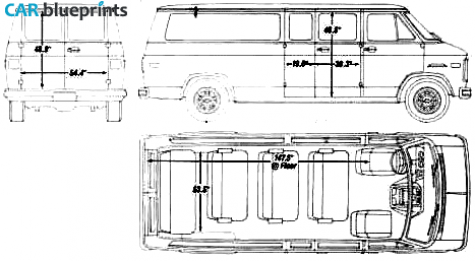 1990 Chevrolet Sportvan LWB Van blueprint