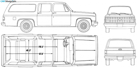 1984 Chevrolet Suburban SUV blueprint