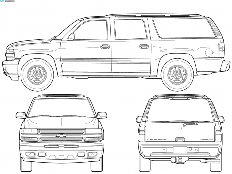 2006 Chevrolet Suburban GMT800 SUV blueprint