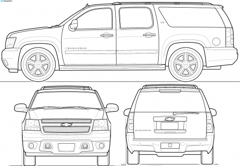 2009 Chevrolet Suburban SUV blueprint