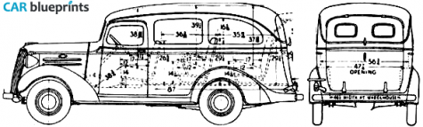 1937 Chevrolet Suburban Carryall Wagon blueprint