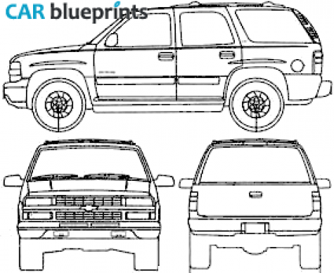 2000 Chevrolet Tahoe GMT800 SUV blueprint