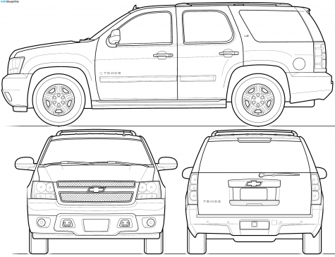 2009 Chevrolet Tahoe SUV blueprint