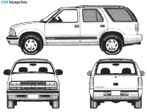 1999 Chevrolet TrailBlazer 5-door SUV blueprint