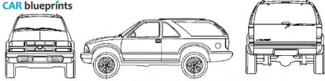 1999 Chevrolet TrailBlazer 3-door SUV blueprint