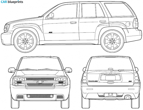 2006 Chevrolet TrailBlazer SUV blueprint