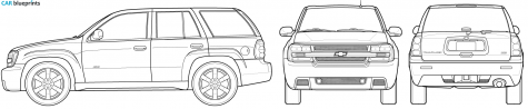 2002 Chevrolet Trailblazer SUV blueprint