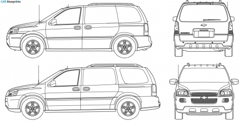 2007 Chevrolet Uplander Minivan blueprint