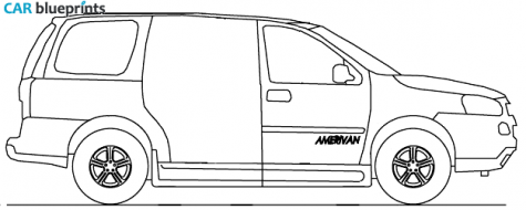 2008 Chevrolet Uplander Amerivan Minivan blueprint