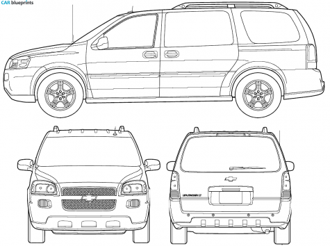 2006 Chevrolet Uplander LWB Minivan blueprint