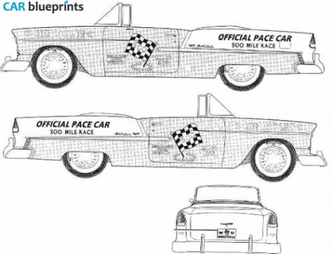 1955 Chevrolet Bel Air Convertible Indy Pace Car Cabriolet blueprint