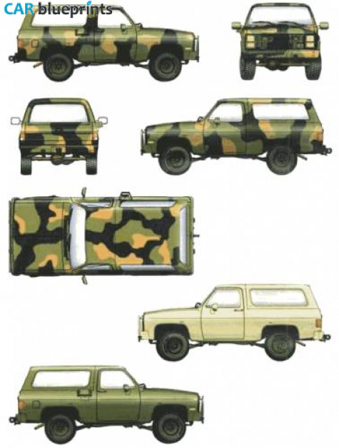 Chevrolet Blazer M1009 CUCV SUV blueprint