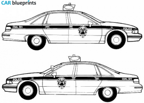 1992 Chevrolet Caprice Classic Sedan blueprint