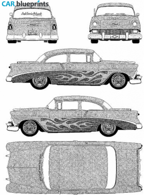 1956 Chevrolet Del Ray 2 Door Sedan blueprint