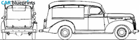 1944 Chevrolet Light Delivery Canopy Express Van blueprint