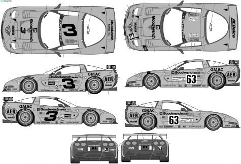 2001 Chevrolet Corvette C5-R Daytona 24 Hour Coupe blueprint