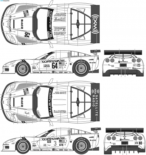 2005 Chevrolet Corvette C6-R Coupe blueprint