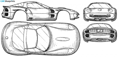 1997 Chevrolet Corvette Concept Coupe blueprint