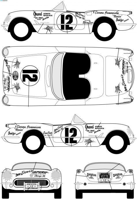 1953 Chevrolet Corvette Roadster blueprint