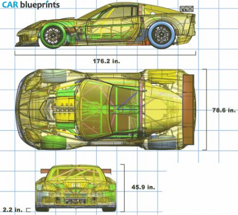 Chevrolet Corvette GT2 Coupe blueprint