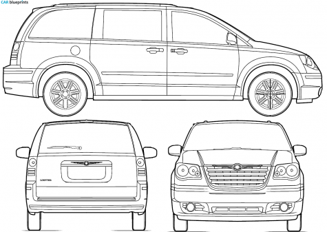 2008 Chrysler Town and Country Minivan blueprint