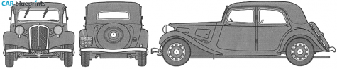 1939 Citroen 11CV Traction Avant Sedan blueprint