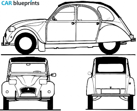 1979 Citroen 2CV6 Hatchback blueprint