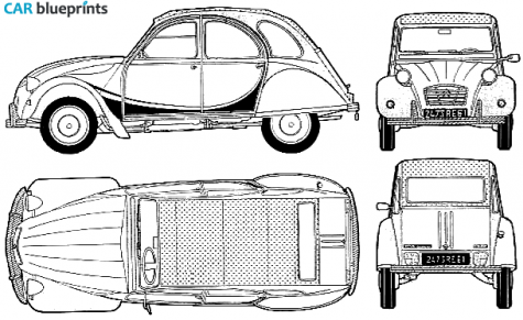 1983 Citroen 2CV Charleston Hatchback blueprint