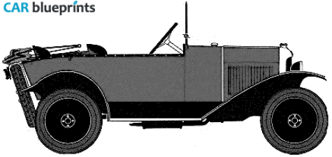 1925 Citroen Type C 5CV Torpedo Cabriolet blueprint