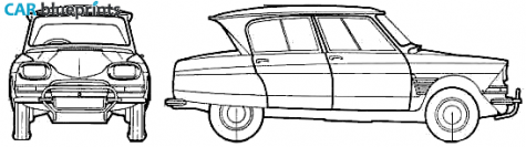 1961 Citroen Ami 6 Sedan blueprint