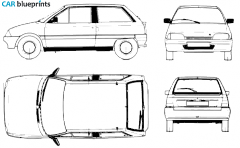 1991 Citroen AX Hatchback blueprint