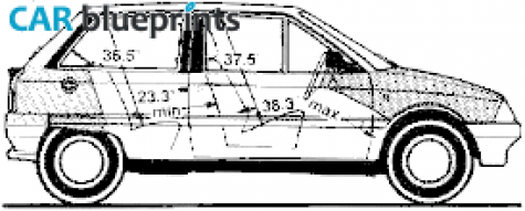 1991 Citroen AX Hatchback blueprint