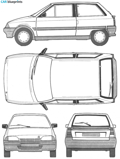 1991 Citroen AX Hatchback blueprint