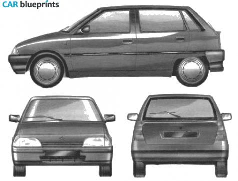 1991 Citroen AX Hatchback blueprint